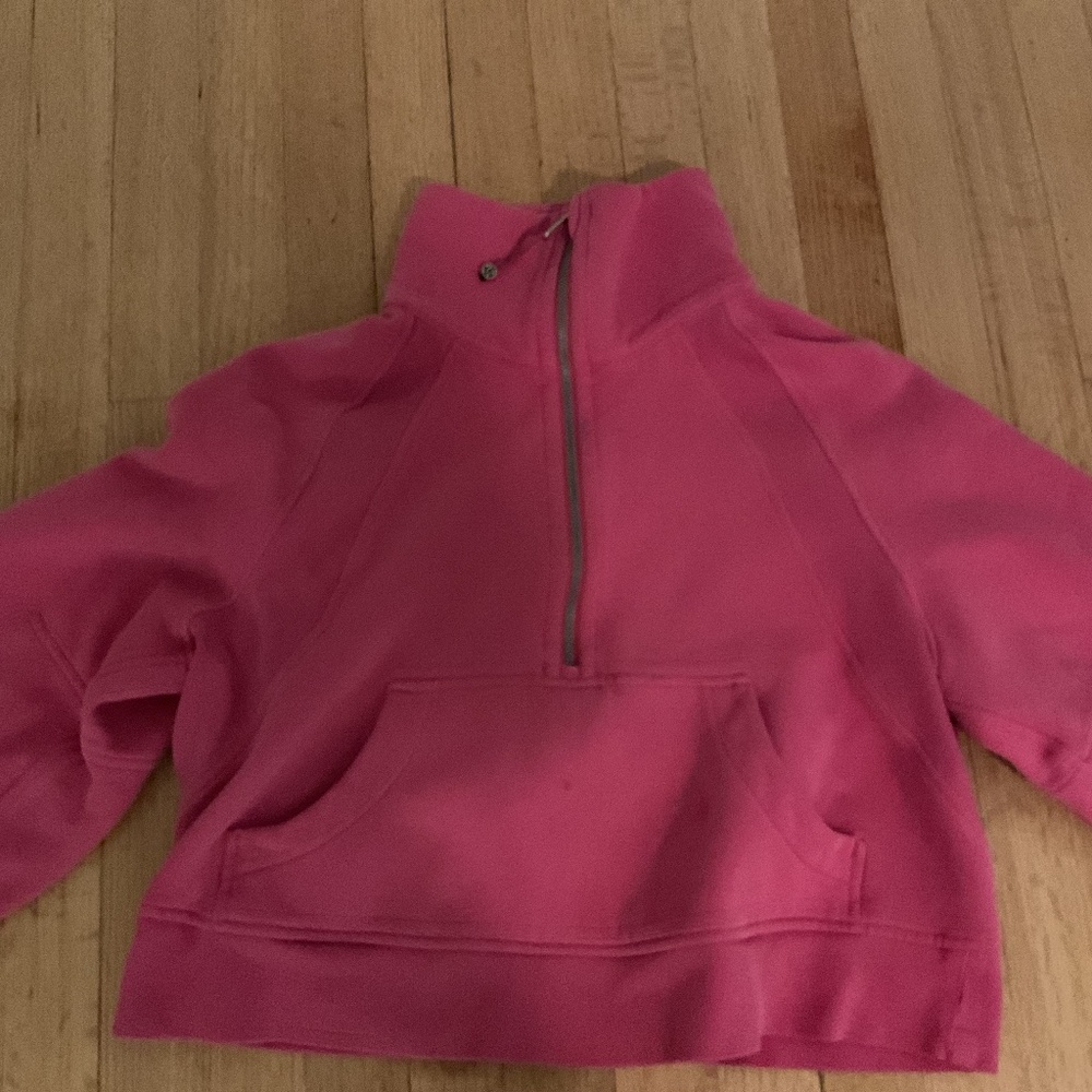 Pink Lululemon half zip scuba